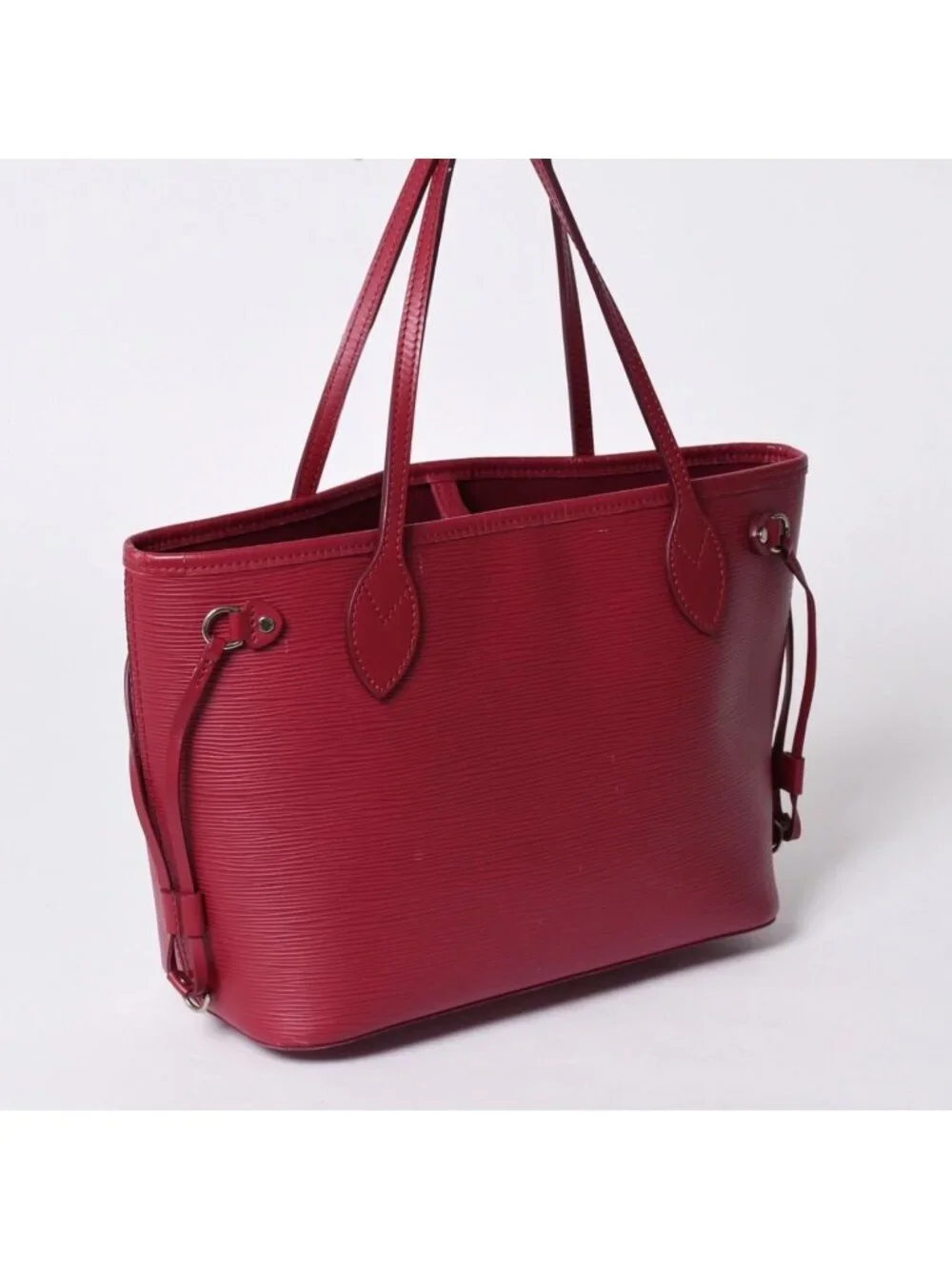 Louis Vuitton Neverfull PM Handbag Epi Leather Bordeaux Silver